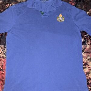 Polo Ralph Lauren Emblem Embroidered Navy Blue/Tartan-Plaid Long Sleeve Polo